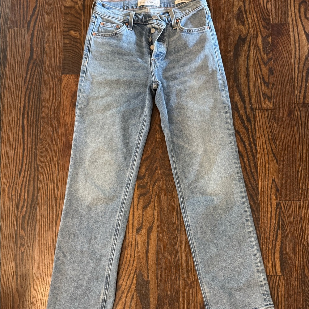 Denim Forum Light Blue Straight Jeans